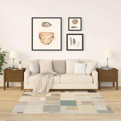 vidaXL Bočné stolíky 2 ks medovo hnedé 50x50x49 cm borovicový masív