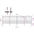 vidaXL Záhradný plot s vrchnou časťou z ocele 671x200 cm čierny