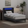 vidaXL Rám postele s LED pásikmi Čierna 90 x 190 cm Umelá koža