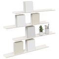 vidaXL Závesná polica 4 ks Biely 80 x 9 x 2,5 cm Oceľ