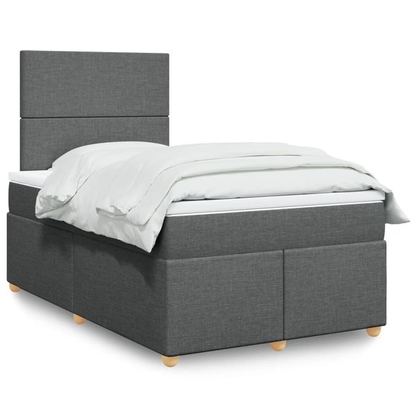 vidaXL Boxspring posteľ s matracom tmavosivý 120x200 cm látka