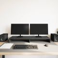 vidaXL Stojan na monitor, čierny dub, 100x27x10 cm, umelé drevo