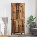 vidaXL Highboard Staré drevo 69,5 x 34 x 180 cm Kompozitné drevo