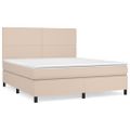 vidaXL Boxspring posteľ s matracom kapučínová 160x200 cm umelá koža