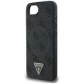 Guess HC MagSafe PU 4G Ring Triangle Logo case for iPhone 16e Black