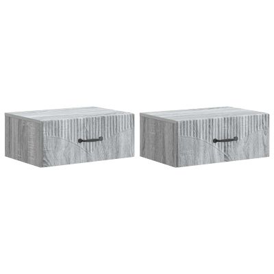 vidaXL Nástenná nočná skrinka 2 pcs Sivá sonoma 49 x 34,5 x 20 cm