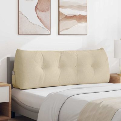 vidaXL Poduška na chrbát Krémová 140 x 24 x 50 cm látka