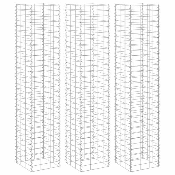 vidaXL Gabiónové vyvýšené záhony 3 ks 30x30x150 cm, železo