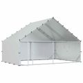 vidaXL Kurník so strechou Strieborná 300 x 200 x 190 cm