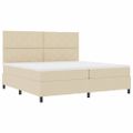 vidaXL Posteľ s pružinovým rámom Krémová 200 x 200 cm látka