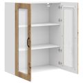 vidaXL Nástenný sklenený kabinet PORTO Remeselný dub 80 x 31 x 100 cm