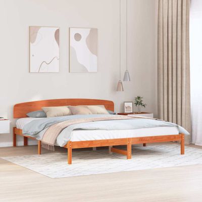 vidaXL Rám postele Včelí hnedý 180 x 200 cm Masívne borovicové drevo