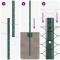 vidaXL Hexagonálny plot s stĺpom 25 x 1,4 m PVC potiahnutá oceľ Zelená