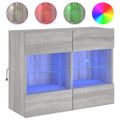 vidaXL TV nástenná skrinka s LED svetlami sivá sonoma 78,5x30x60,5 cm