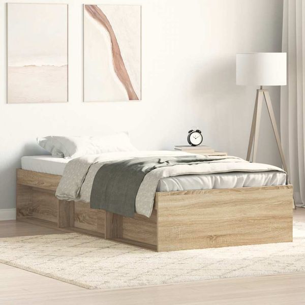vidaXL Posteľný rám dub sonoma 75x190 cm malé jednolôžko