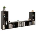 vidaXL TV skrinky 4 ks lesklé čierne 107x35x37 cm drevotrieska