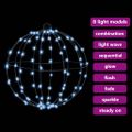 vidaXL Lopta 96 LED Studená biela 31,5 x 31,5 x 32 cm Kov