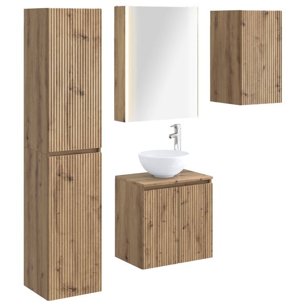 vidaXL Set kabinetov do kúpeľne 5 pcs Dub artisan 53 x 15,5 x 70 cm