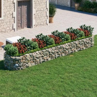 vidaXL Gabiónový vyvýšený záhon pozinkované železo 500x100x50 cm