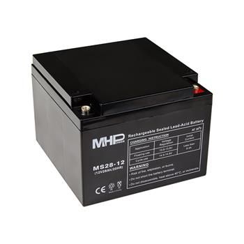 MHPower MS28-12 olovená batéria AGM 12V/28Ah, Termínál T1 - M6