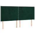 vidaXL Čelo postele so záhybmi tmavozelený 203x16x118/128 cm zamat