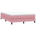 vidaXL Posteľný rám boxsping bez matracom ružový 160x210 cm zamat