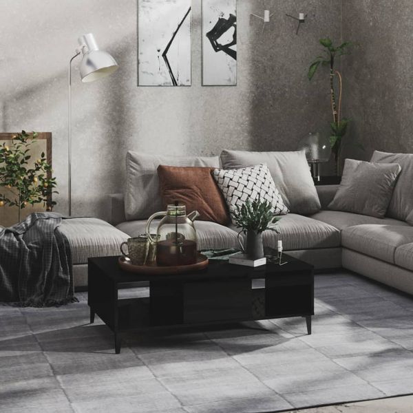 vidaXL Konferenčný stolík lesklý čierny 103,5x60x35cm kompozitné drevo