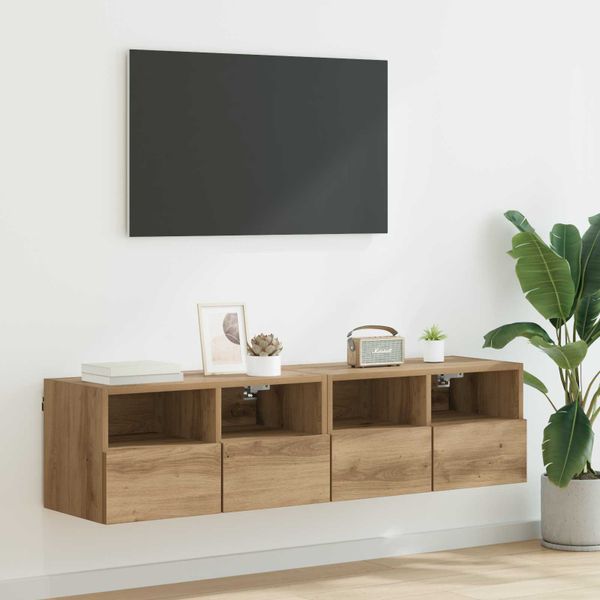 vidaXL TV Steny Skine Nástenný 2 pcs Remeselný dub 60 x 30 x 30 cm