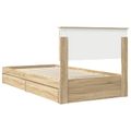 vidaXL Úložná posteľ Sonoma dub 100 x 200 cm Kompozitné drevo