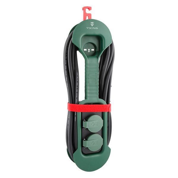 Predlžovací kábel so zásuvkami Viking R280/Output: 2xAC/IP44/vonkajšie použitie/8m kábel