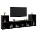 vidaXL TV skrinky 4 ks čierne 72x35x36,5 cm drevotrieska
