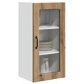 vidaXL Nástenný sklenený kabinet LUCCA 2 ks Dub artisan