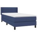 vidaXL Posteľný rám boxspring s matracom modrý 90x190 cm látka