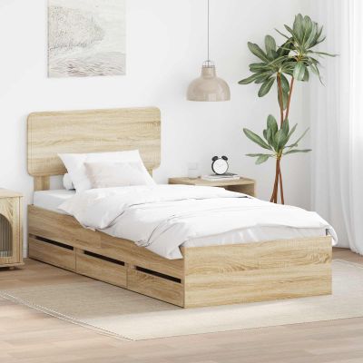 vidaXL Rám postele Sonoma dub 75 x 190 cm Konštruované drevo