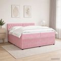 vidaXL Posteľ boxspring s matracom Ružová 200 x 200 cm Zamat