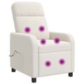 vidaXL Masážne relaxačné kreslo Krémová Bouclé