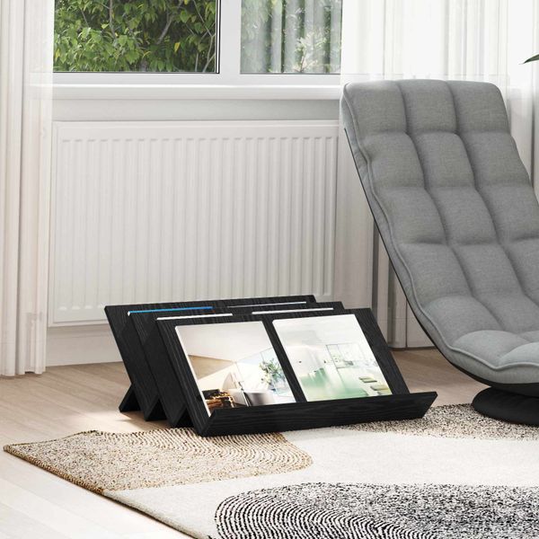 vidaXL Regál na časopisy Čierny dub 65 x 53 x 28,5 cm Kompozitné drevo