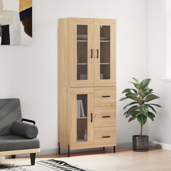vidaXL Vysoká skrinka dub sonoma 69,5x34x180 cm spracované drevo