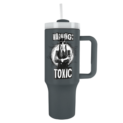 Fľaša na pitie Wednesday - Warning: Toxic