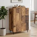 vidaXL Servírovacia skriňa so zásuvkou Staré drevo 66 x 34,5 x 91,5 cm