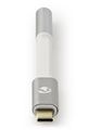 Nedis CCTB65950AL008 - USB-C Adaptér | USB-C Zástrčka – 3,5 mm Zásuvka | 0,08 m | Hliníkový Redukce, USB 2.0, zástrcka USB-C, zásuvka 3,5mm jack, nylon, stríbrná, 8cm