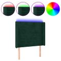 vidaXL Čelo postele s LED tmavozelené 103x16x118/128 cm zamat