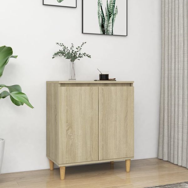 vidaXL Komoda, nohy z masívu, dub sonoma 60x35x70 cm, kompozitné drevo