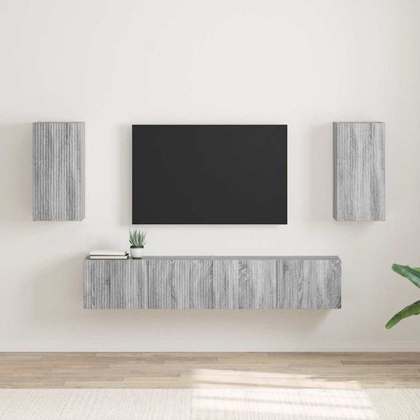 vidaXL TV nástenná skriňa Nástenný 2 pcs Sivý Sonoma 30 x 31 x 60 cm