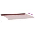 vidaXL Ručne zaťahovacia markíza s LED vínová 600x350 cm