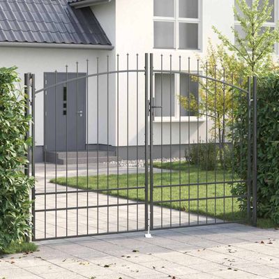 vidaXL Dvojitá brána WOERDEN 299,5 x 249,5 cm Oceľ Sivá Zamykateľné