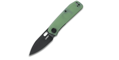 Kubey KU2104C Hyde vreckový nôž 7,5 cm, čierna, bledozelená Jade, G10, spona