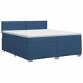 vidaXL Posteľ boxspring s matracom Modrá 200 x 200 cm Látka