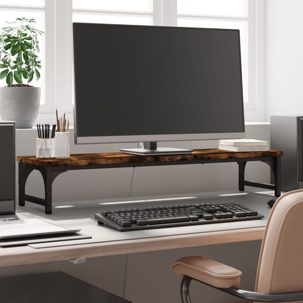 vidaXL Stojan na monitor dymový dub 85x23x15,5 cm kompozitné drevo