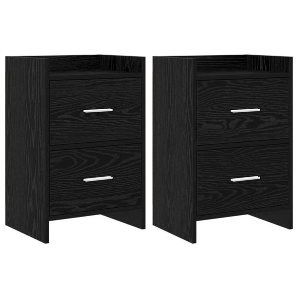 vidaXL Nočné stolíky 2 pcs Čierny dub 40 x 30 x 60 cm Kompozitné drevo